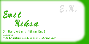 emil miksa business card